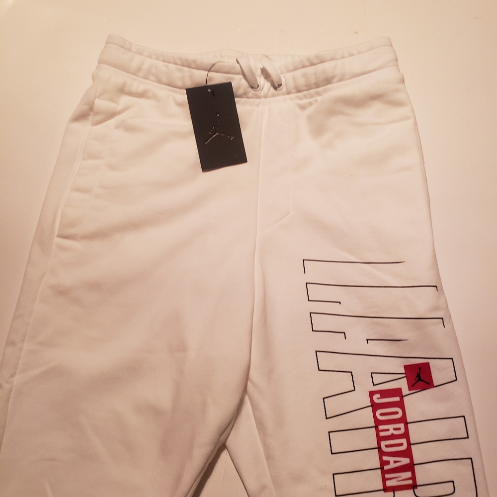 Nike Air Jordan White Jumpman Fleece Shorts - Picture 8 of 16
